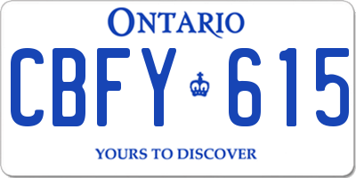 ON license plate CBFY615