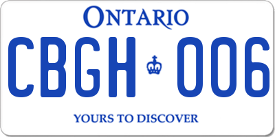 ON license plate CBGH006