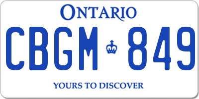 ON license plate CBGM849