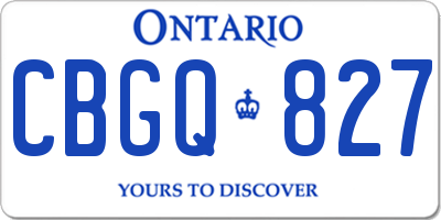 ON license plate CBGQ827