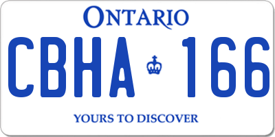 ON license plate CBHA166