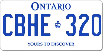 ON license plate CBHE320
