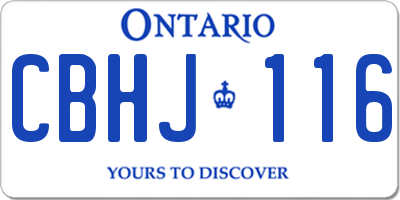 ON license plate CBHJ116