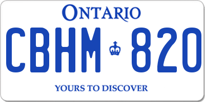 ON license plate CBHM820