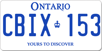 ON license plate CBIX153