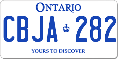 ON license plate CBJA282