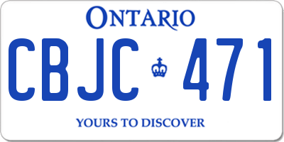 ON license plate CBJC471