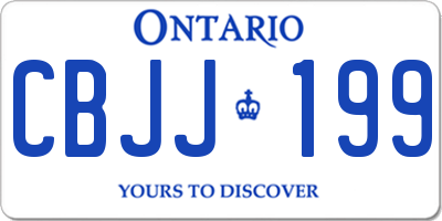 ON license plate CBJJ199