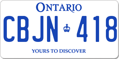 ON license plate CBJN418
