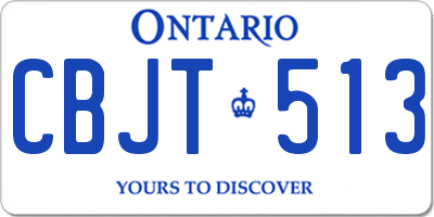 ON license plate CBJT513