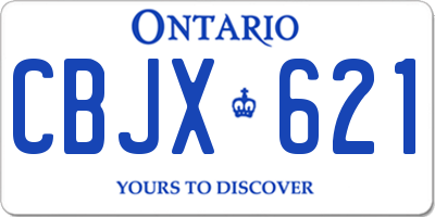 ON license plate CBJX621