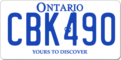 ON license plate CBK490