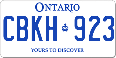 ON license plate CBKH923