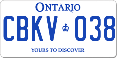 ON license plate CBKV038