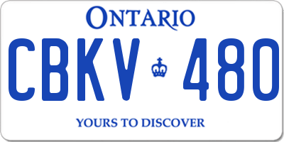 ON license plate CBKV480