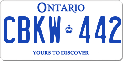 ON license plate CBKW442