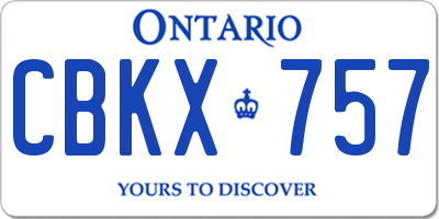 ON license plate CBKX757