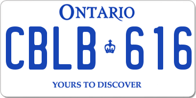ON license plate CBLB616