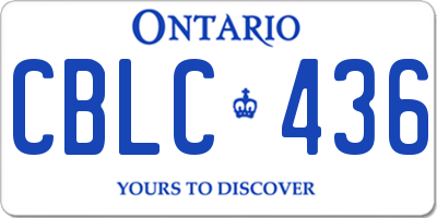 ON license plate CBLC436