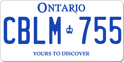 ON license plate CBLM755