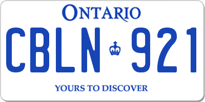 ON license plate CBLN921