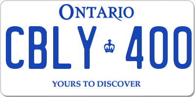 ON license plate CBLY400