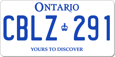 ON license plate CBLZ291