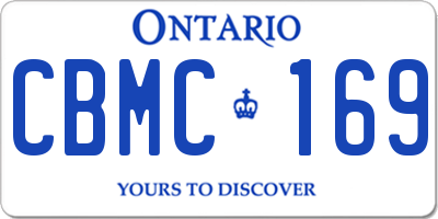 ON license plate CBMC169