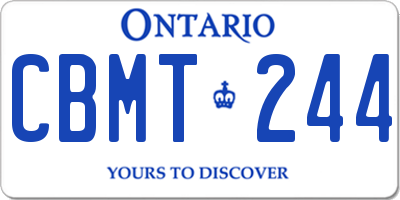 ON license plate CBMT244