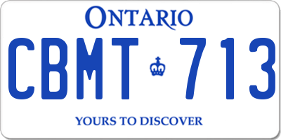 ON license plate CBMT713