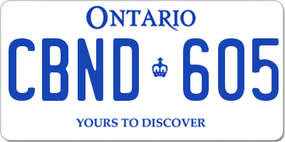 ON license plate CBND605