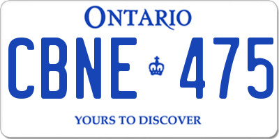 ON license plate CBNE475