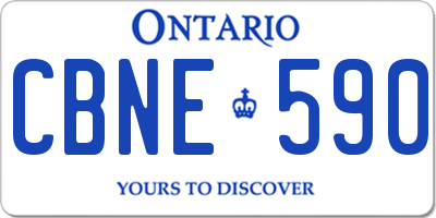 ON license plate CBNE590