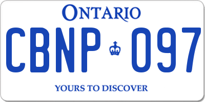 ON license plate CBNP097