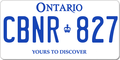 ON license plate CBNR827