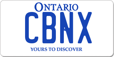 ON license plate CBNX