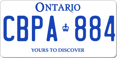 ON license plate CBPA884