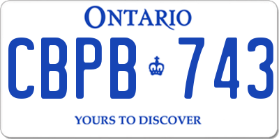 ON license plate CBPB743