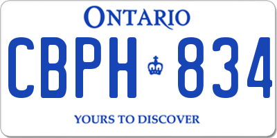 ON license plate CBPH834