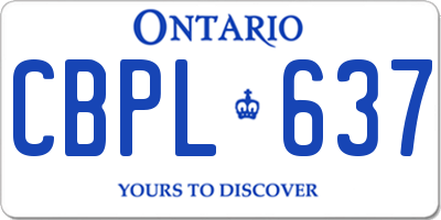 ON license plate CBPL637