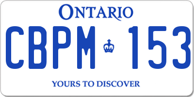 ON license plate CBPM153