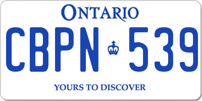 ON license plate CBPN539
