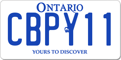 ON license plate CBPY11