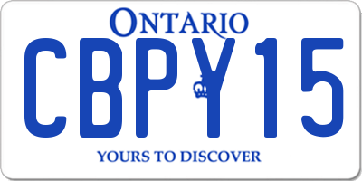 ON license plate CBPY15