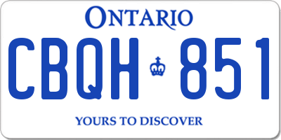 ON license plate CBQH851