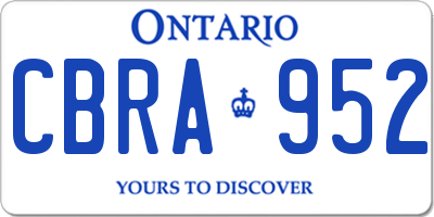 ON license plate CBRA952