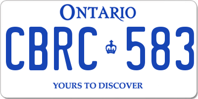 ON license plate CBRC583