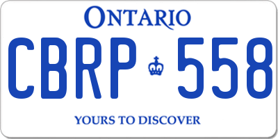 ON license plate CBRP558
