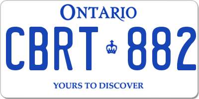 ON license plate CBRT882