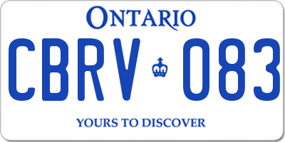ON license plate CBRV083